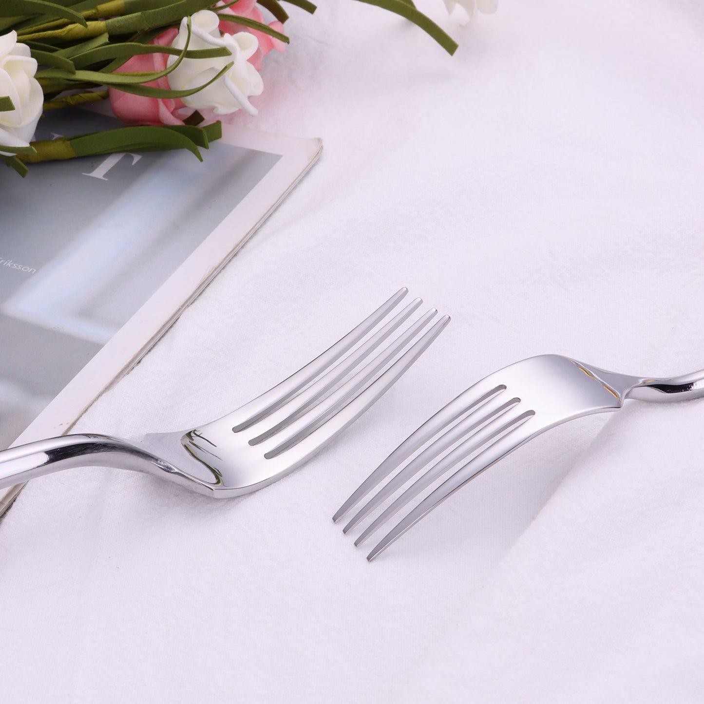 Vaikon Luxury Cutlery Set in Matte Silver by Monarque