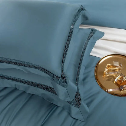 Vaikon Bedding Set in Elysium Blue crafted from Egyptian Cotton