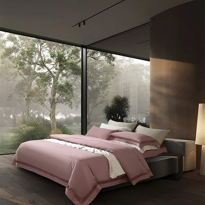Vaikon Bedding Set in Elysium Rose crafted from Egyptian Cotton