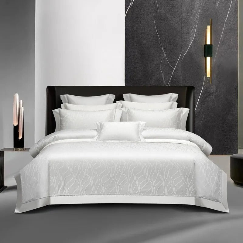 Vaikon Luxurious Bedding Set with Isla Jacquard Design, Crafted from Egyptian Cotton