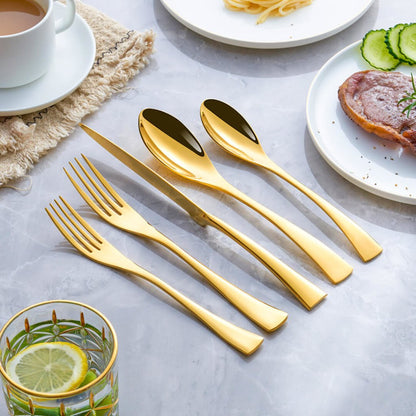 Vaikon Gold Cutlery Set with a Jet-inspired Design