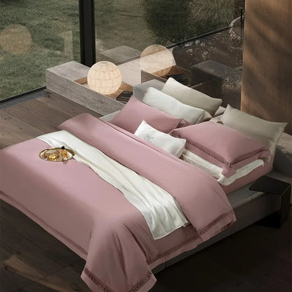 Vaikon Bedding Set in Elysium Rose crafted from Egyptian Cotton